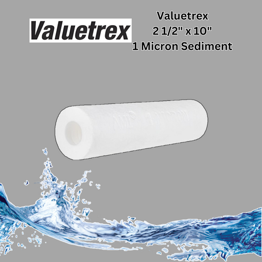 Valuetrex Spun Polypropylene 1 Micron 2-½” x 9-7/8” Sediment Filter - 20 CASE QTY